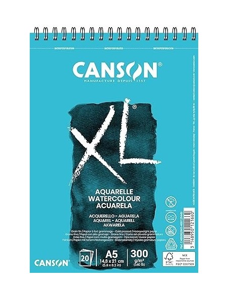 BLOCCO SPIRALATO AQUARELLE XL CANSON A5 300 GR 400082843