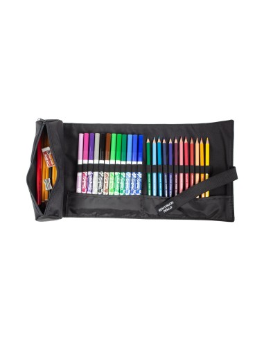 ASTUCCIO ARROTOLABILE 24 SCOMPARTI + BUSTINA CON ZIP NERO KOHINOOR DJTB-24