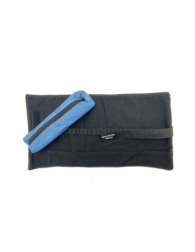 ASTUCCIO ARROTOLABILE 24 SCOMPARTI + BUSTINA CON ZIP JEANS AZZURRO KOHINOOR DJTJ3-24