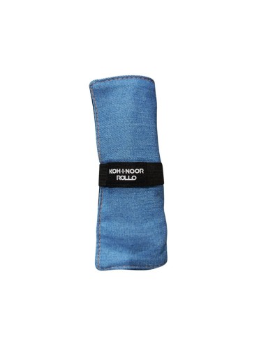 ASTUCCIO ARROTOLABILE 24 SCOMPARTI + BUSTINA CON ZIP JEANS AZZURRO KOHINOOR DJTJ3-24