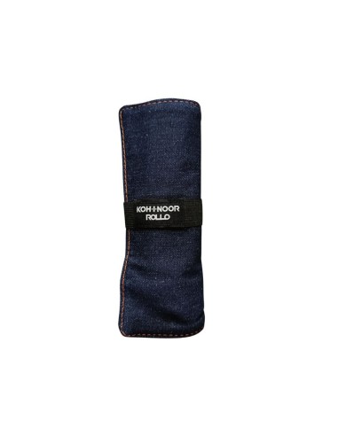 ASTUCCIO ARROTOLABILE 24 SCOMPARTI + BUSTINA CON ZIP JEANS BLU KOHINOOR DJTJ6-24