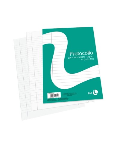 CARTA PROTOCOLLO BM A4 RIGATURA C 60 GR 200 FF 0100254