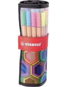 PENNE FINELINER STABILO POINT 88 PUNTA 0,4 MM ROTOLO ARTY 25 PZ 8825-071-20