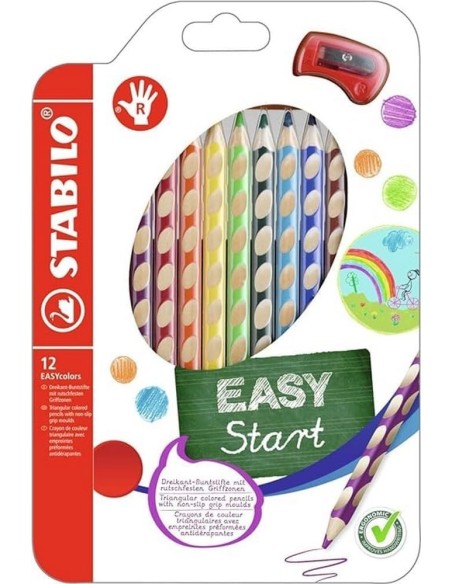 PASTELLI COLORATI EASY START STABILO 12 PZ PER DESTRIMANI 332/12