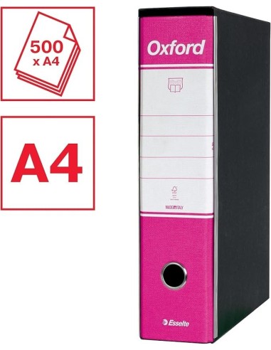 REGISTRATORE ESSELTE OXFORD G85 F.TO PROTOCOLLO 23X33 CM DORSO 8 CM ROSA 390785900